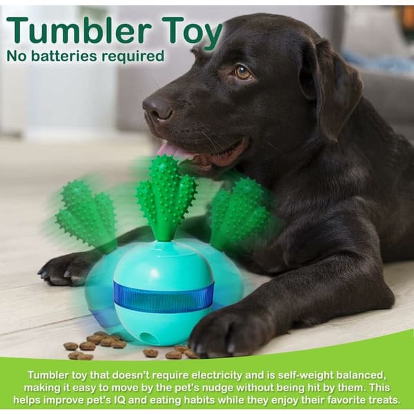6,5 tommer (ca. 16,5 cm) 3 i 1 Peerless kaktus foderlegetøj til hunde og katte - hvalpe tyggelegetøj, interaktivt langsomt foderlegetøj til hunde (grøn)