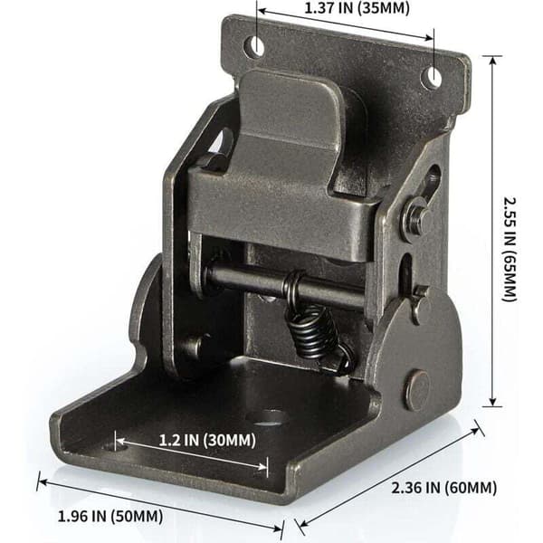 Heavy Duty Folding Brackets, 90 Degree Self-Locking Hinges for Table Leg, Wall Shelf, 330 lb Per, 4 Pack (Gunblack)