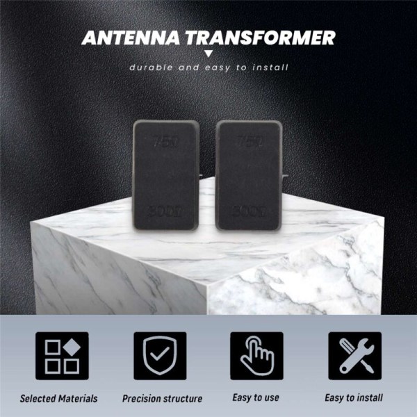 2 x Push-On Antenneadapter Transformator 300/75 Ohm TV F Koaksialadapter