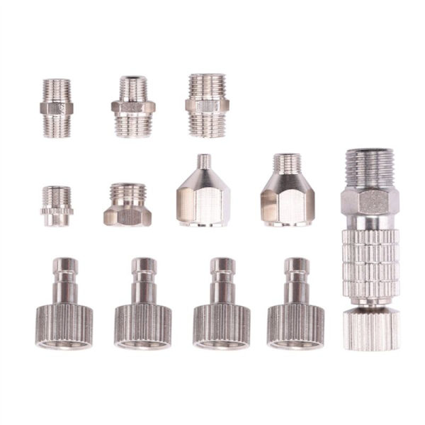 Airbrush-adapterset, släpp airbrush-adapter, nylonflätad luftslang, för luftkompressor och airbrush-slang