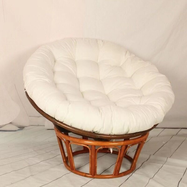 Tuolipehmuste Paksu Pyöreä Lattiatuolipehmuste Mukava Yksivärinen, Puutarhapehmuste, Rattan-tuolin Pehmuste, Ripustustuolin Pehmuste, Valkoinen, 100×100cm