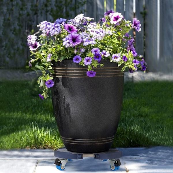Plante Stativ på Hjul 360° Rotation, Kapacitet 200 KG, Justerbar Rullebakke Ø 40-54cm, Blomsterpottestøtte til Indendørs og Udendørs, Plante, Parasol
