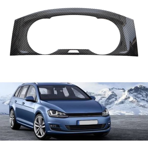 För 2014-2019 Golf Mk7 Mk7.5 Abs Fiber Interiör Instrumentbräda Mätare Display Ramskydd Dekor