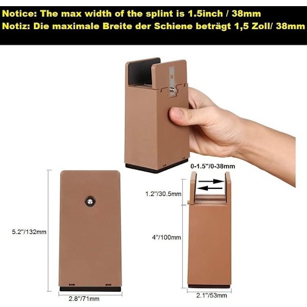 Justerbare Sengben Løfter, 10 cm Hårdtøjsmøbler Løfter, til Sengben Tykkelse 0-1,5 tommer, Seng Højde, Sofa, Skrivebord, Garderobe, Støtter 2000 kg