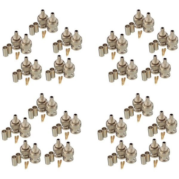 40 Set 3-pack BNC Han-kontakter RG58 Crimpkontakter