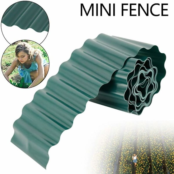 Plastik Græskanter, 1 Rulle 15cm x 9m, Blød PVC, Grøn, til Have, Have, Hæk, Have, Græsplæne (9m x 15cm)