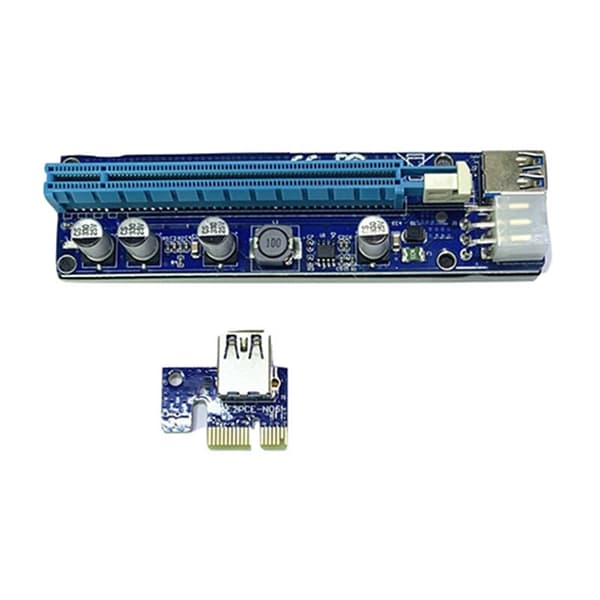 PCIE1X til 16X Expander Booster Kretskort Riser Adapter Kabel SATA 6Pin USB3.0