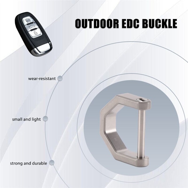 D-tyyppinen monitoiminen mini täysi titaani solki auton avaimenperä ulkoinen EDC työkalu hevosenkenkä-L