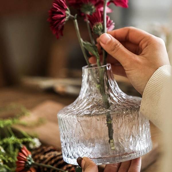 Nordisk glasblomvas Blomkruka Behållare Heminredning Kreativ transparent hydroponisk vas Bröllopsbordsdekoration - D
