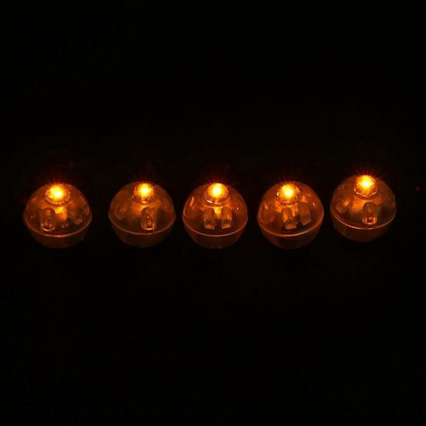 100 stk./parti Runde LED-kuglelamper Papir lanterne ballon fest bryllup fødselsdagsfest festival dekorative lys Multipul farvevalg(4)