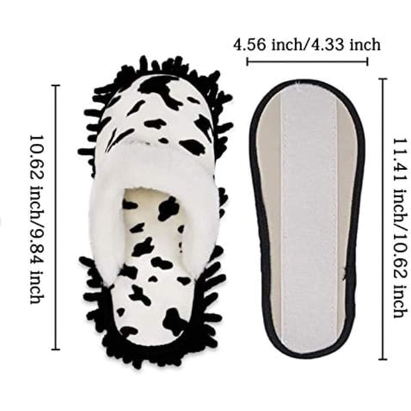Lehmäkuvio mikrokuituliina tossut kengät irrotettava talon lattia pölynpuhdistustyökalu 38-41