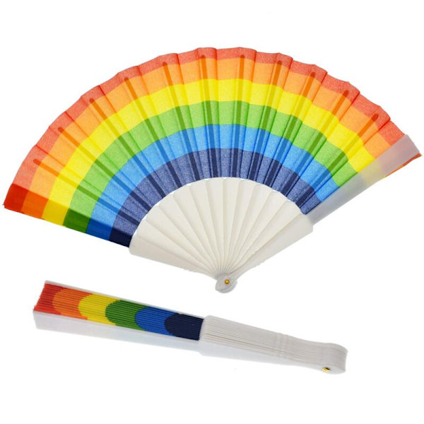 20 st Rainbow-fläktar Färgglada Vikbara Handhållna Fläktar Sommartillbehör Regnbågefestdekoration