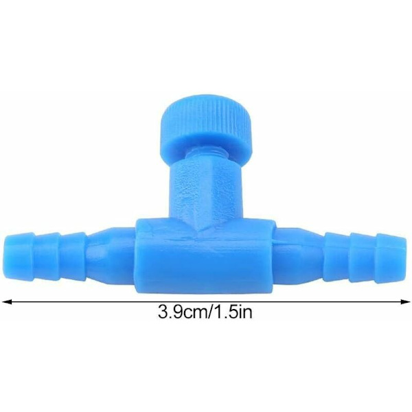 10 stk. 3-vejs akvarie luftpumpestyreventiler i plast til fiskebeholdere - luftstrømsreguleringsventiler til akvarier - T-formede inline-rørforbindelser-