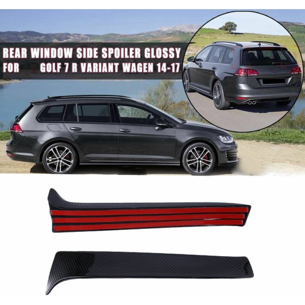 Kolfiber Bakre Fönster Sido Splitter Spoilers för Golf 7 R Variant Wagon 2014 2015 2016 2017