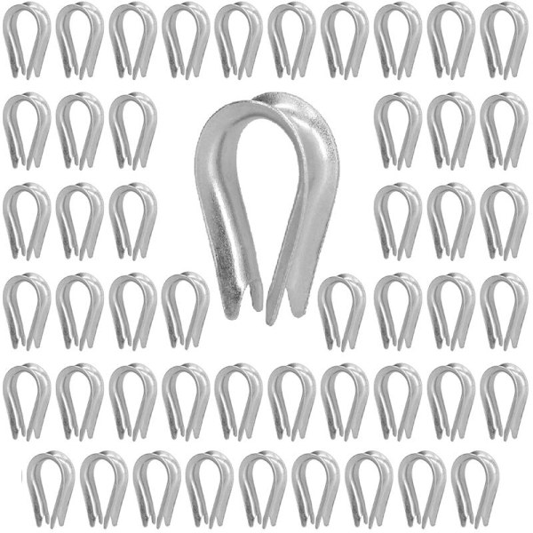 50 stk. Wire Rope Thimble Wire Rope Klips Rustfritt Stål Wire Rope Rigging Verktøy for Skip Bygging (M3 (3mm))