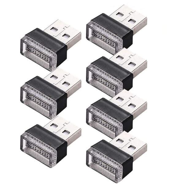 7 stk Mini USB LED-lys Bilmodellering Interiørlys Bil Lys USB Nattlys (7 Farger)