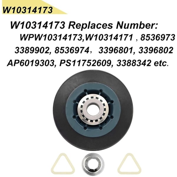 4-pack W10314173 torktumlare trumma rullar ersättning för torktumlare kompatibel med WPW10314173 torktumlare delar rulle trumma stöd kit