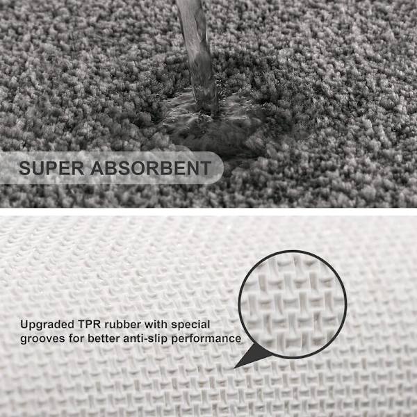 Skridsikker Toilet Konturmåtte Tykkere Toiletmåtte Absorberende Toiletmåtte Ultra Blød Mikrofiber Badeværelsesmåtte, Hurtigttørrende, Maskinvaskbar - 50