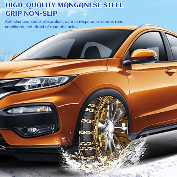 Snekæde, Bil Dæk Snekæde SUV Køretøj Mud Emergency Rustfrit Stål Anti-Slip Rem - 1 stk 215-285mm