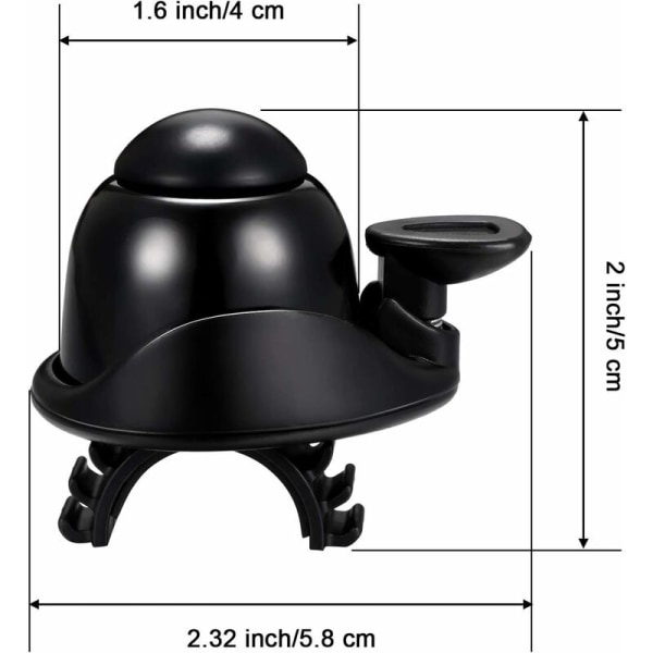 2 st Cykelklocka Justerbar Cykelklocka Aluminium Cykelklocka Ringande Horn med Högt Ljud Mini Cykelklocka för Vuxna Barn Sportcykel-Svart-