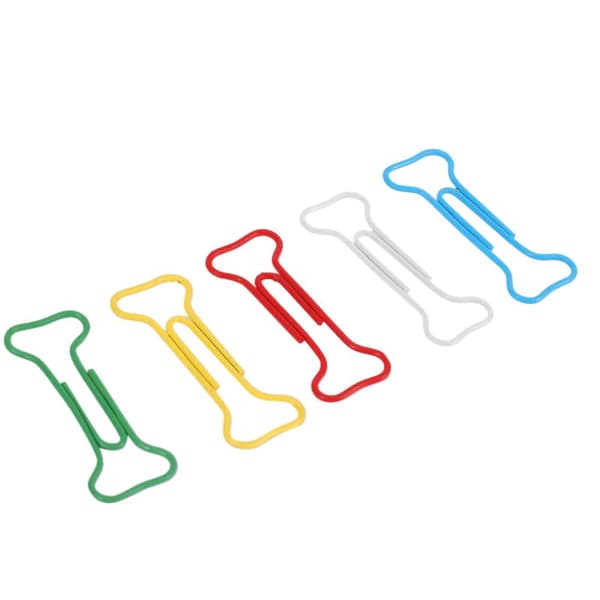100 stk. Knogle Multicolor Metal Papirclips