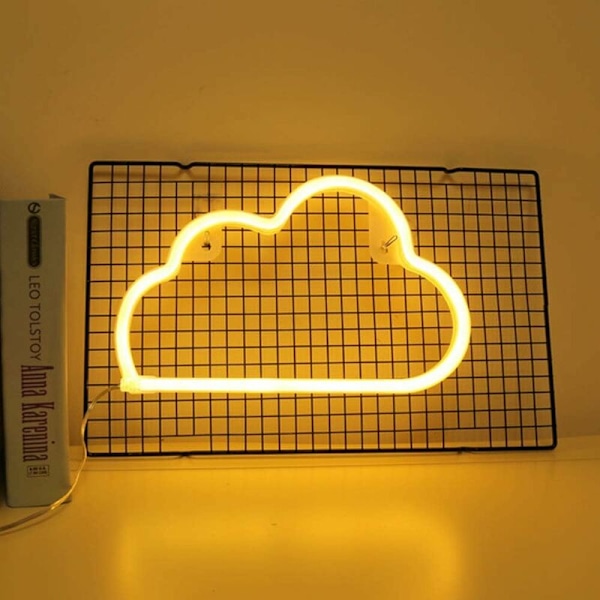 Neon Lys LED Sky-Skilt Vægslampe Soveværelse Hjem Dekoration Natlys Batteri og USB Drevet Neon Lys Varmt Hvid Neon Skilte til Bar Børn Baby