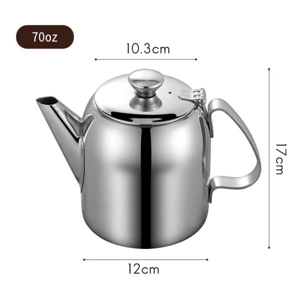 2000 ml:n ruostumattomasta teräksestä valmistettu teekannu, jossa suodatusreiät, kotikeittiöbaarin kahvitarvikkeet