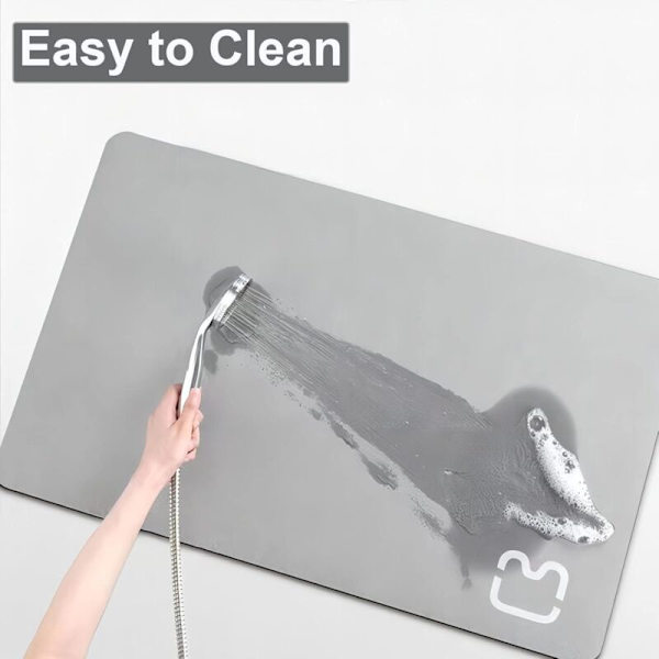Diatomiitti kylpymatto Imeytyy nopeasti ja kuivuu nopeasti Liukumaton 40×60cm Harmaa