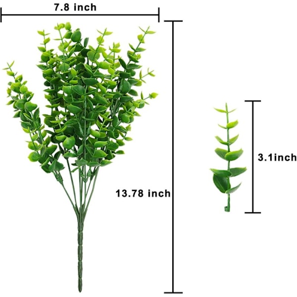 Kunstig Buksbom (7-pakning), Landlig Grønt Kunstig Buksbom Stilker, Kunstige Planter og Grønt for Landlig Stil, Hjem, Hage, Kontor, Terrasse, Bryllup