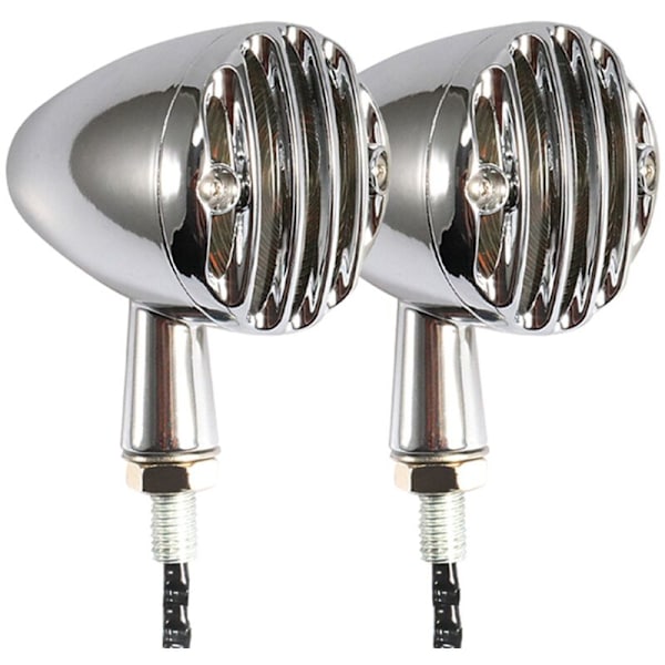 10 mm LED-blinkers för motorcykel - Blinkersindikator Dagsljus Bakljus Universal Silver