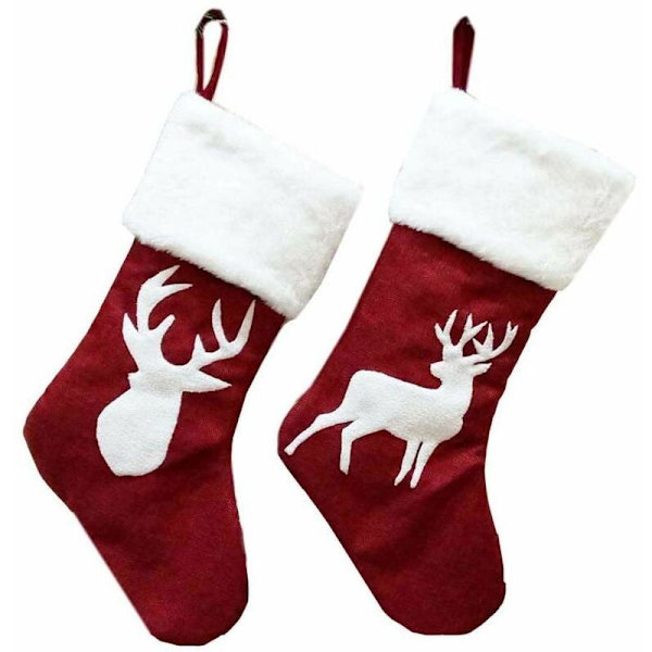 Julstrumpor presentpåse kenaf älgbroderi julstrumpor julklapp