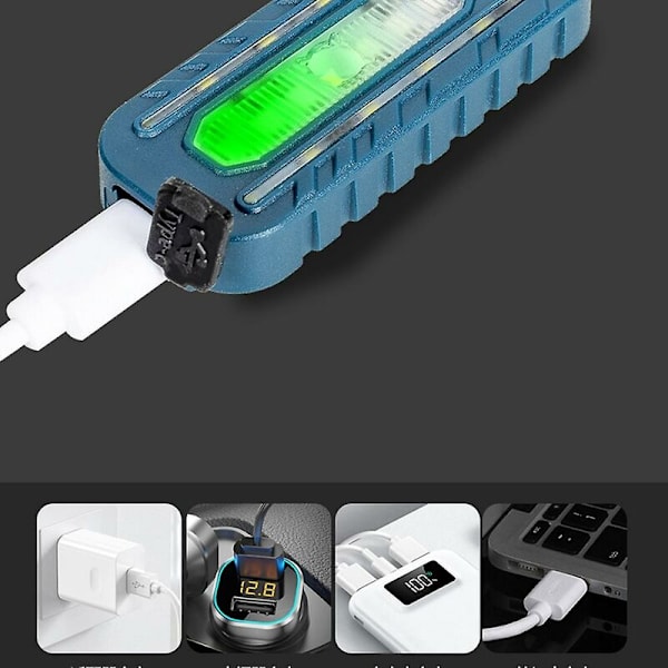 Mini LED -taskulamppu USB-ladattava pyörävalo taskulamppu avaimenperälamppu polkupyörän takavalo F