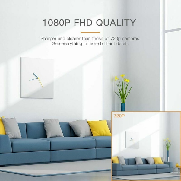 1080P WLAN-kamera IP-övervakningskamera med tvåvägs ljud, rörelsedetektering, nattseende och smart rotation, inomhusbebis/husdjursmonitor