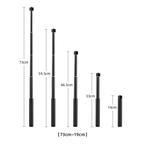 2X för 4/3/2 Mobil Tripod Förlängningsstång Selfie Stick Rod Pocket X