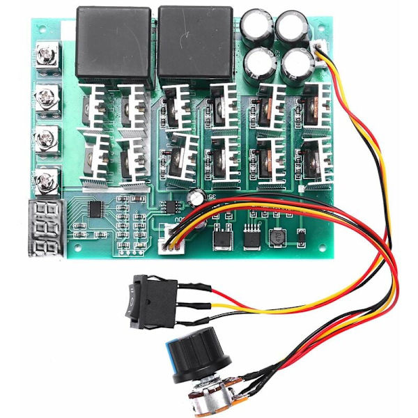 DC 10-55V 12V 24V 36V 48V 55V 100A PWM Motorhastighetsregulator HHO Fjernkontroll Reverskontrollbryter med LED-skjerm