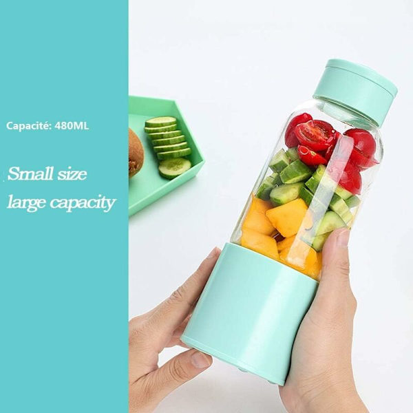 Bærbar blender, juicerkop med 450 ml 6 BPA-fri klinger til sport og rejser, mini blender blender til smoothies og milkshakes, julegave til