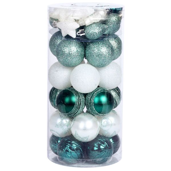 41-pack Mini Juldekorationer Julgranspynt Glitter Glimmande Julgranspynt