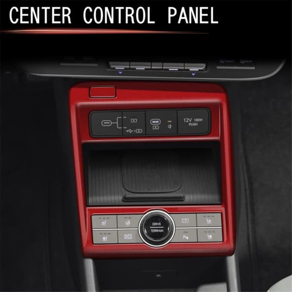 Gear Panel Cover Trim til bilens midterkonsol til 2024+, Røde interiørtilbehør
