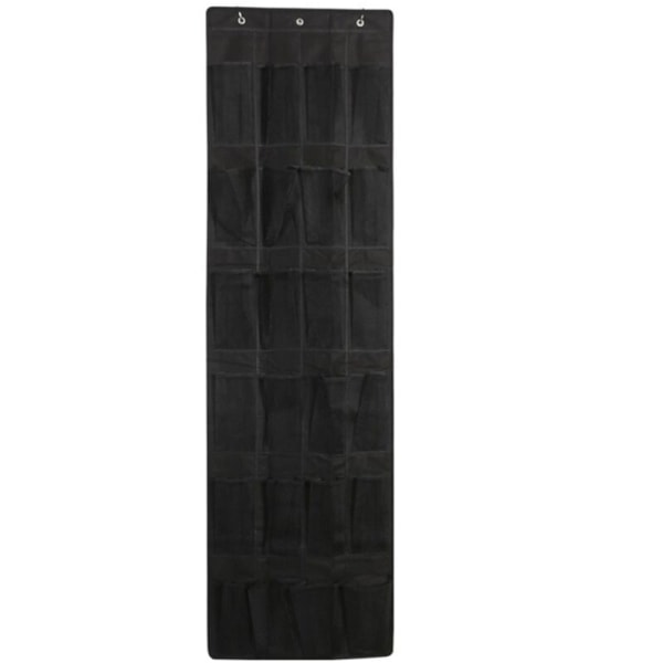 24 Mesh Non-Woven Sko Oppbevaring Hengepose, Mesh Lomme, Tøfler Oppbevaringspose, Dør Organizer Svart
