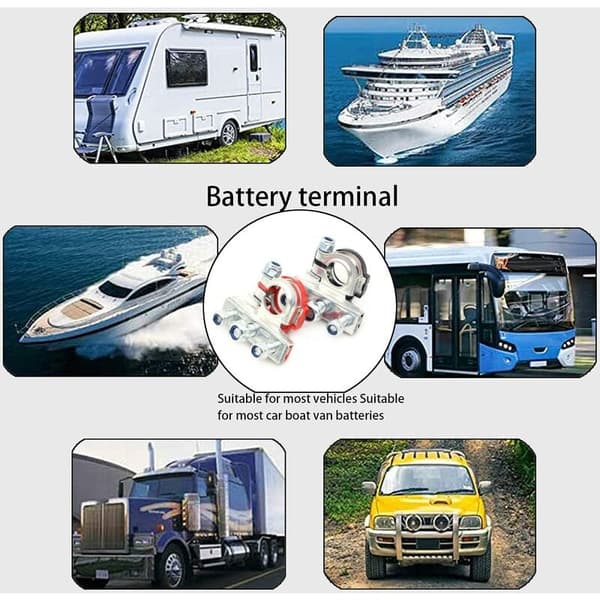 2 st 12V Bilbatteripoler Galvaniserade Koppar Batteripoler för Positiva Negativa Batteripoler