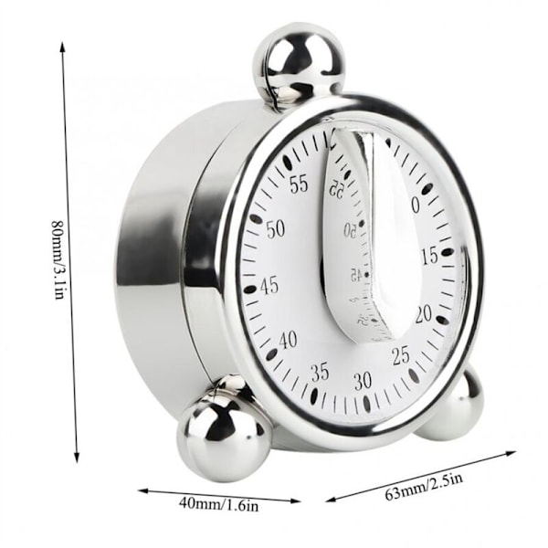 3X 60 Minutters Kjøkken Mekanisk Timer Matlagings Påminnelser Alarmklokke for Skrivebord Nedtelling