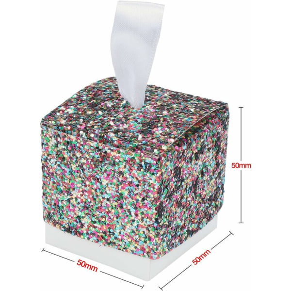 Fluffigt Pappersgodisask, Bröllop Fluffigt Presentask, Kreativ Pappersfestpresentask - Färgglad 25st - Fei Yu