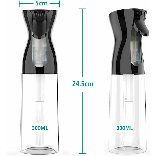 Hårsprayflaska, 300 ml hårstylingspray ultrafint hårdimma återanvändbart hårverktyg hårspray för frisör, växter, blommor-