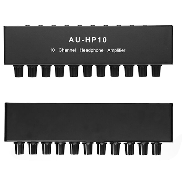 AU-HP10 10-kanals stereo hodetelefonforsterker lydforforsterker 1 inngang 10 utganger uavhengig kontroll NJM4556A DC12-24V