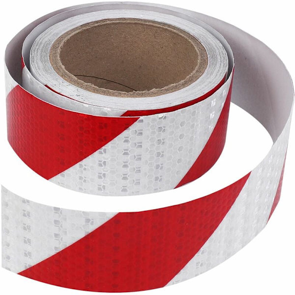 10m x 5cm heijastavat teippi tarrat punainen + valkoinen väri