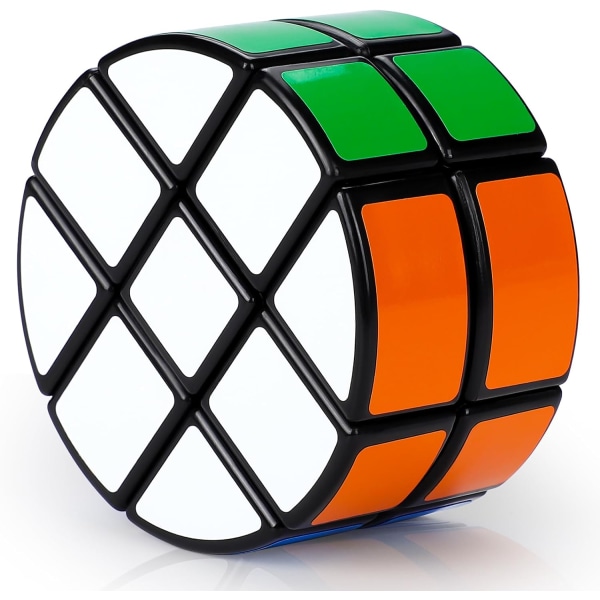 Rund 2x3x3 Rubik's Cube Brain Teaser Toy Speed ​​Puzzle Rubik's Cube 66 mm svart, barnstrumpa