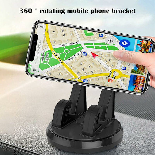 360 Graders Rotation Bil Horisontal Vertikal Instrumentbræt Telefonholder, Mobiltelefonholder, Instrumentbræt Holder Kompatibel med Instrumentbræt (guld, One Size)