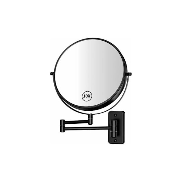 8 Tommer Oplyst Væghængt Forstørrings Spejl x10, LED Makeup Spejle med 0,5t Automatisk Frakoblingsfunktion, Drevet af 4 AAA Batterier (Ikke Inkluderet