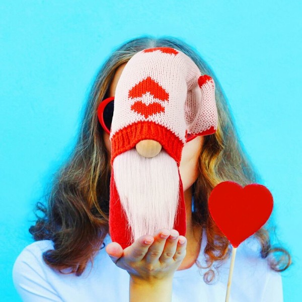 2 st Gnome-dockor i kärleksserie, dekorationer, pargåvor, bondgård, skandinavisk tomte-dekor för hushållsdekorationer
