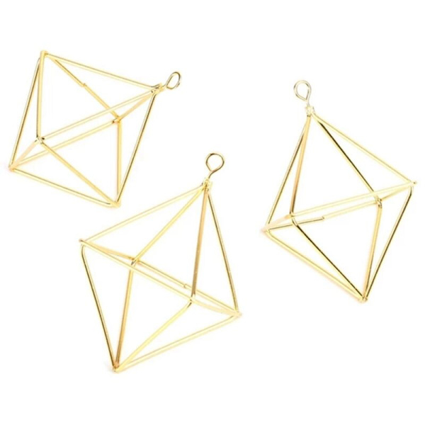 3-pack luftväxtställ, metallblommor, geometrisk modern minimalistisk praktisk dekoration för hem, kontor och bröllop